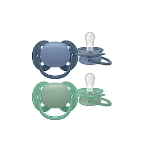 Philips Avent Ultra Soft Chupete 6-18m Blue/Green x2