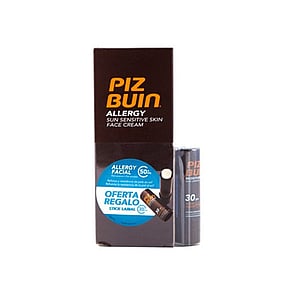 Piz Buin Allergy Sun Sensitive Face Cream SPF50+ + Sun Lipstick SPF30