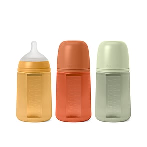 Suavinex Selection SX Pro Anti-Colic Silicone Bottle Medium Flow +3m Intense Colors 240ml (8.11 fl oz)