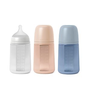 Suavinex Selection SX Pro Anti-Colic Silicone Bottle Medium Flow +3m Soft Colors 240ml (8.11 fl oz)
