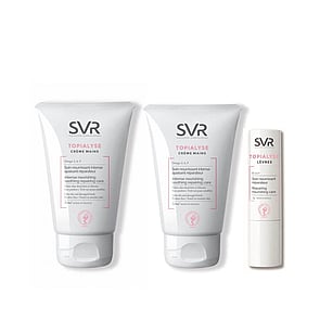 SVR Topialyse Hand Cream 50ml x2 Lips Repairing Nourishing Care 4g (0.14oz)