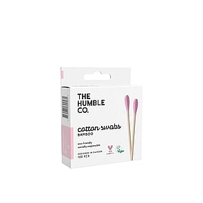 The Humble Co. Cotton Swabs Bamboo Pink x100