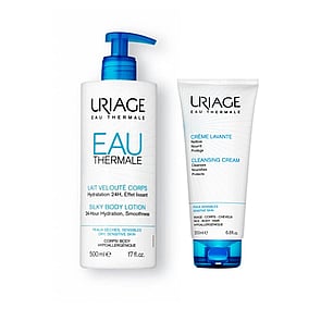 Uriage Eau Thermale Silky Body Lotion 500ml + Cleansing Cream 200ml (16.91+6.76fl oz)