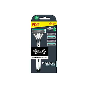 Wilkinson Sword Quattro Essential 4 Precision Sensitive Razor + 4 Replacement Blades