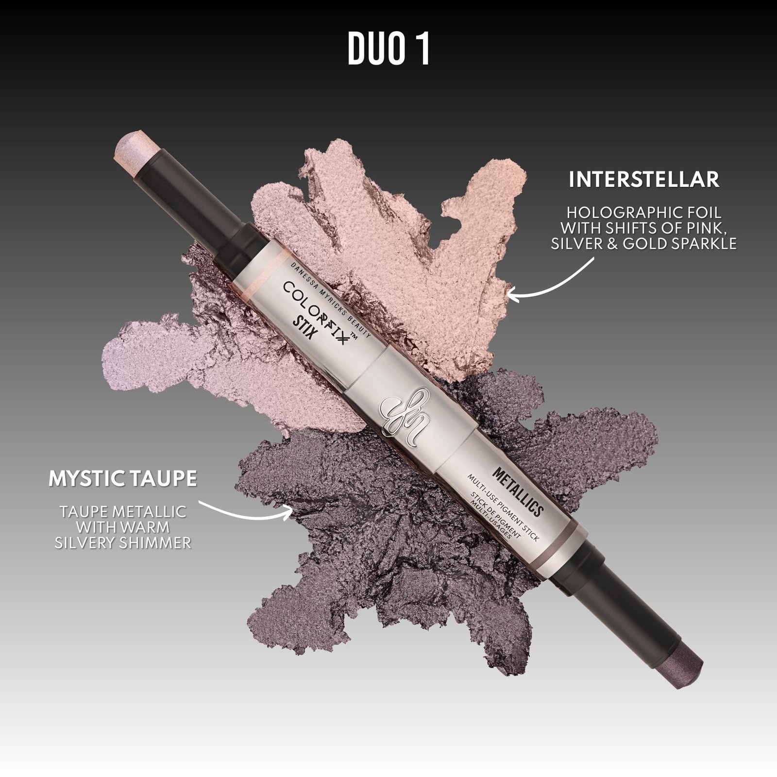 Danessa Myricks Beauty Colorfix Stix Multi-Use Pigment Stick Duo 1 Interstellar/Mystic Taupe