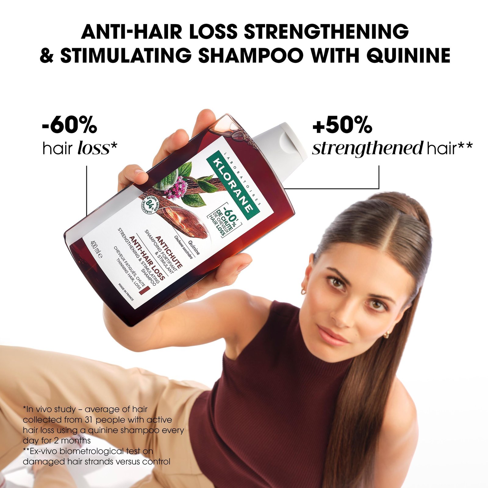 Klorane Strengthening Shampoo for Hair Loss & Thinning 400ml