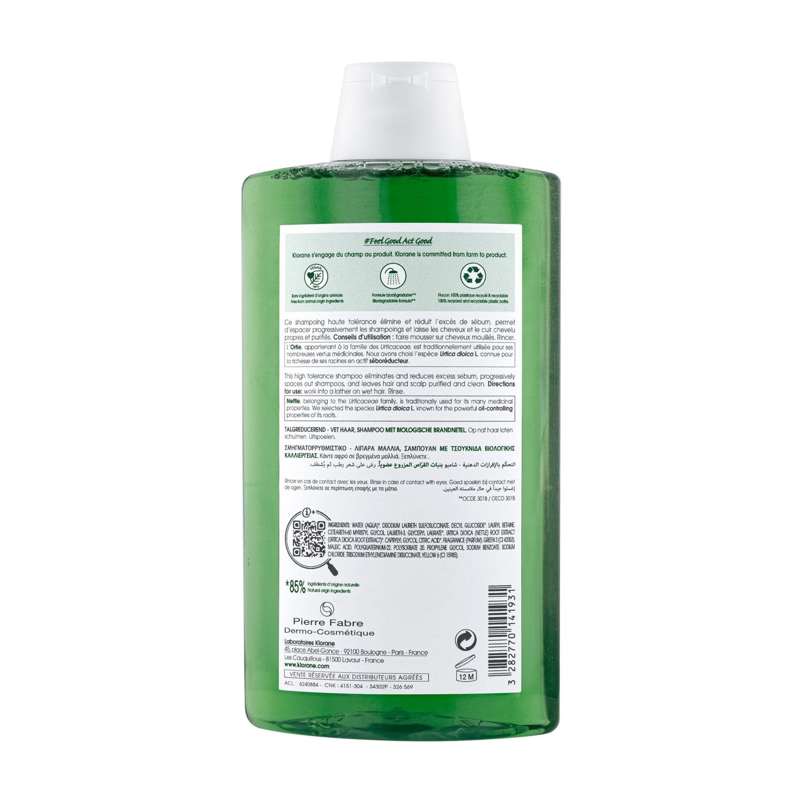 Klorane Oil Control Shampoo with Nettle 400ml