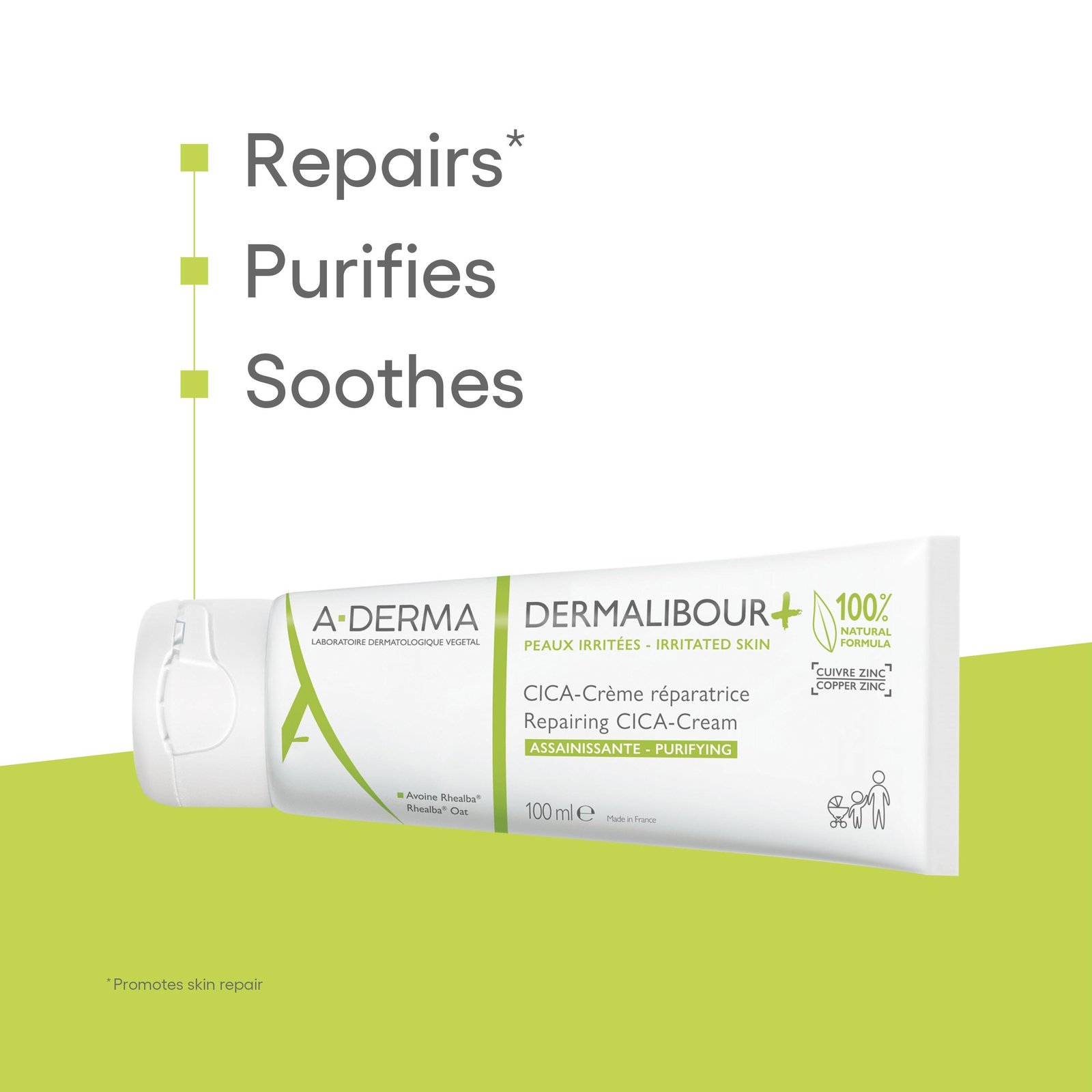A-Derma Dermalibour+ Purifying Repairing CICA-Cream 100ml