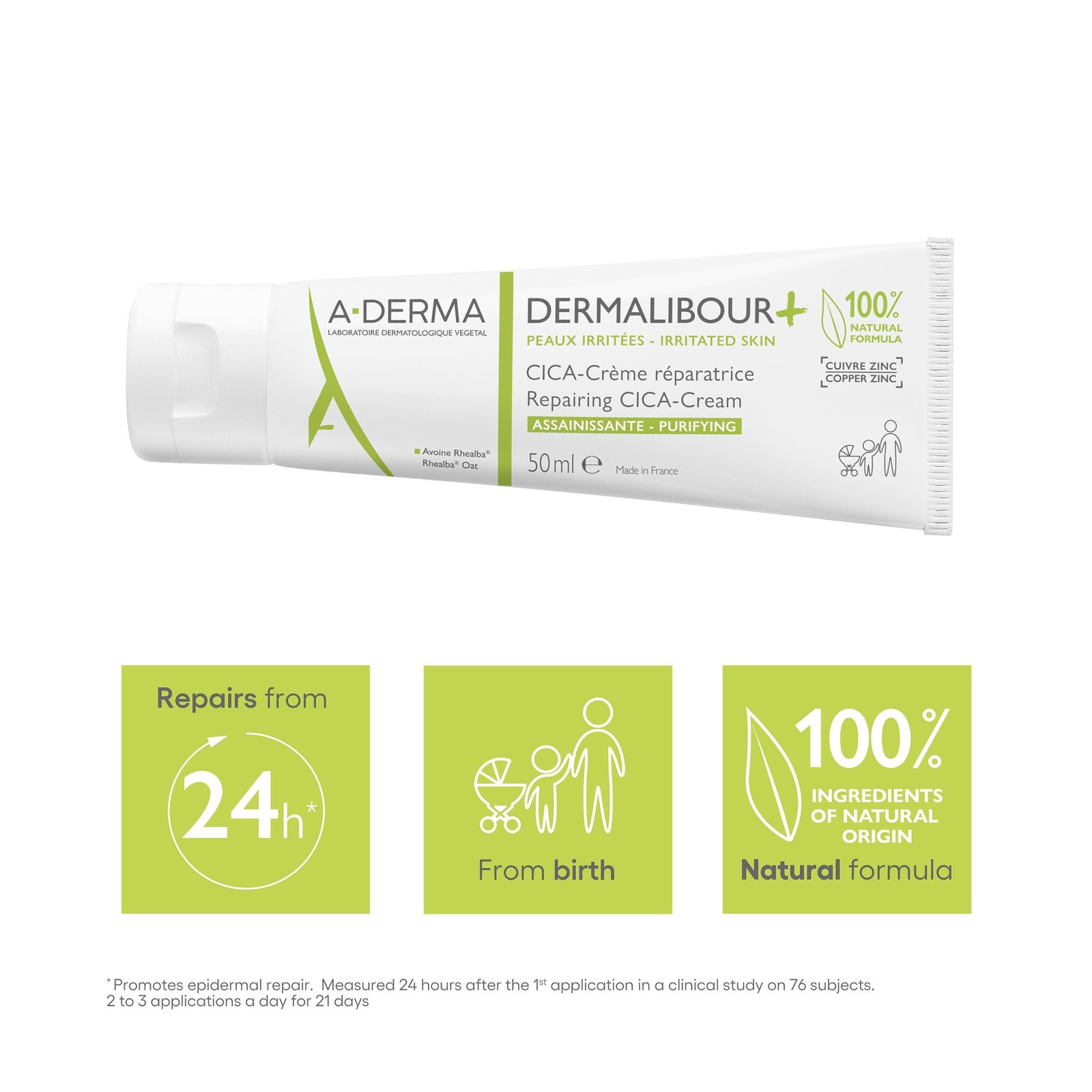 A-Derma Dermalibour+ Purifying Repairing CICA-Cream 100ml
