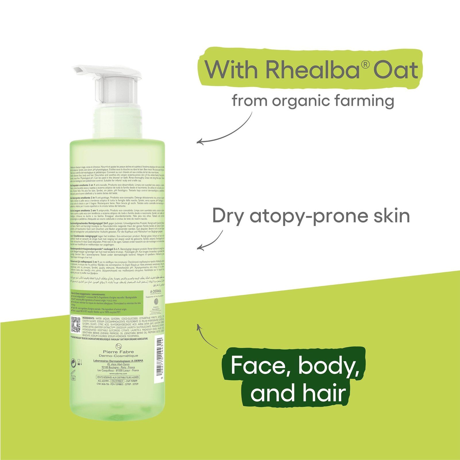 A-Derma Exomega Control Emollient Cleansing Gel 500ml