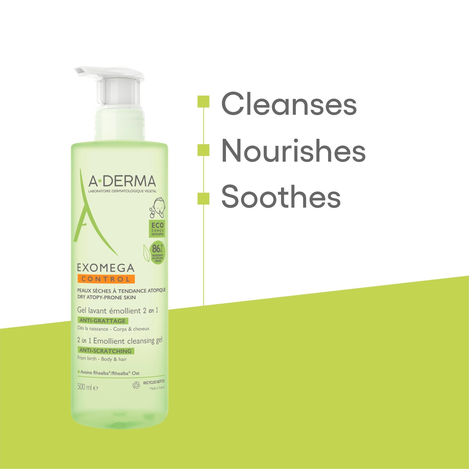 A-Derma Exomega Control Emollient Cleansing Gel 500ml