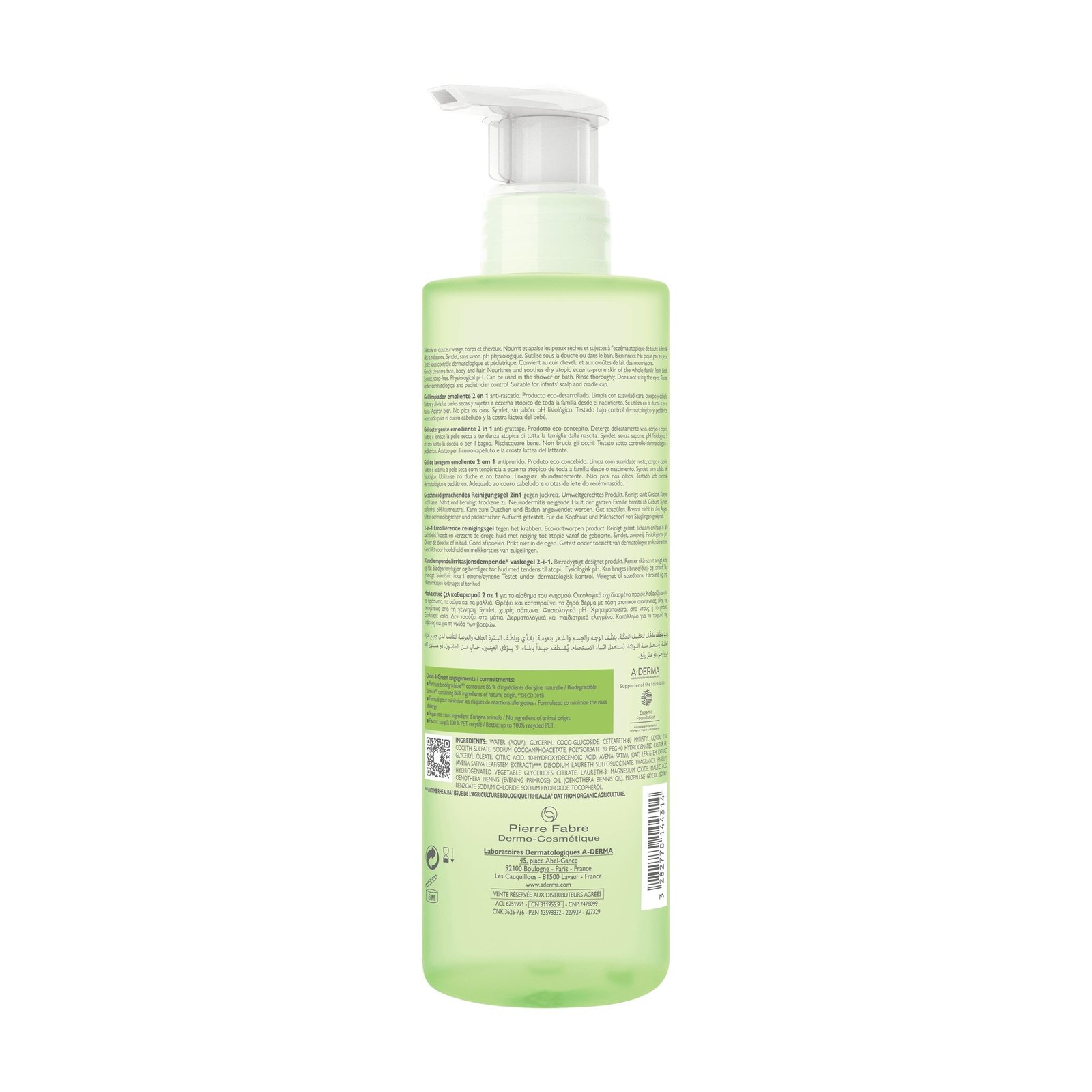 A-Derma Exomega Control Emollient Cleansing Gel 500ml