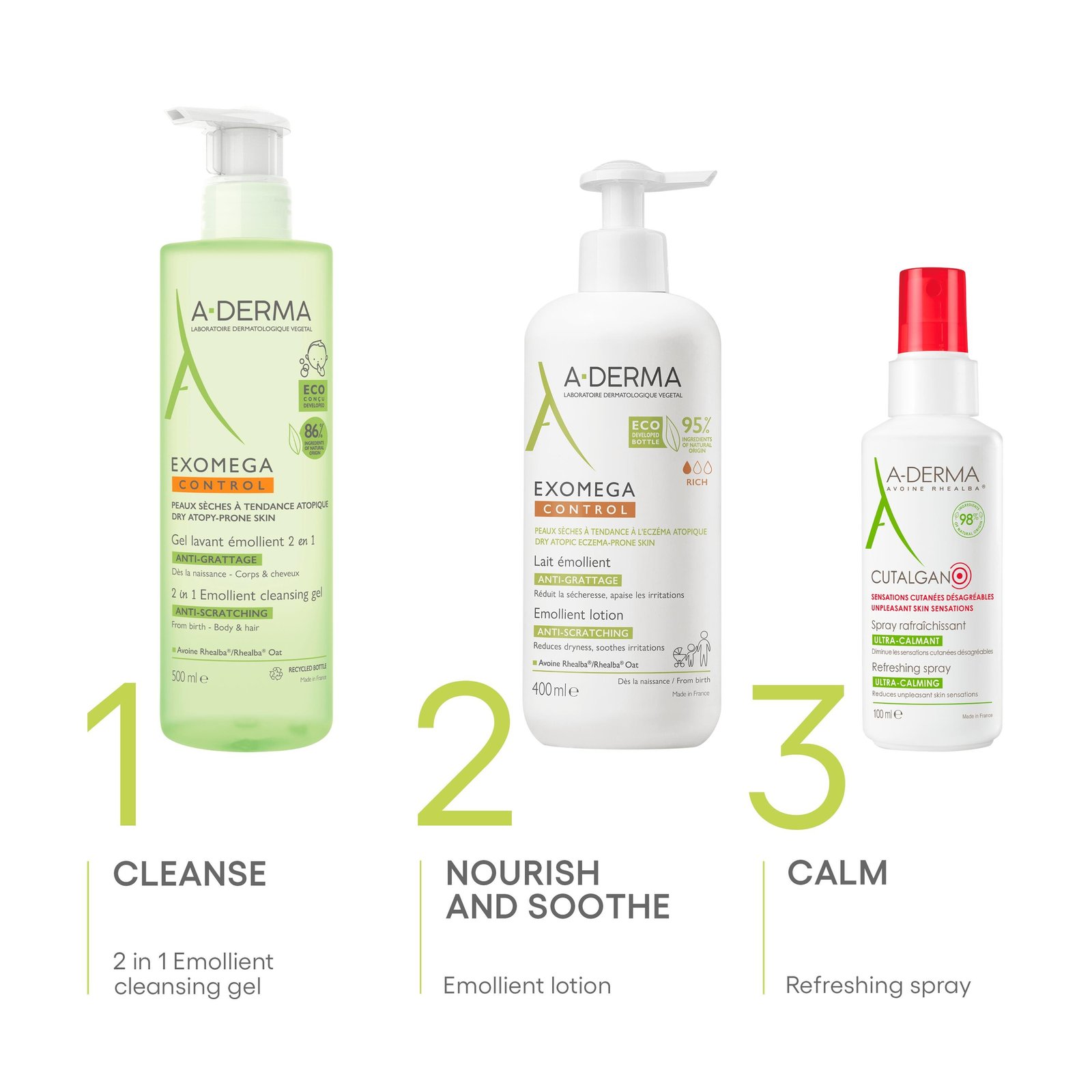 A-Derma Exomega Control Emollient Cleansing Gel 500ml