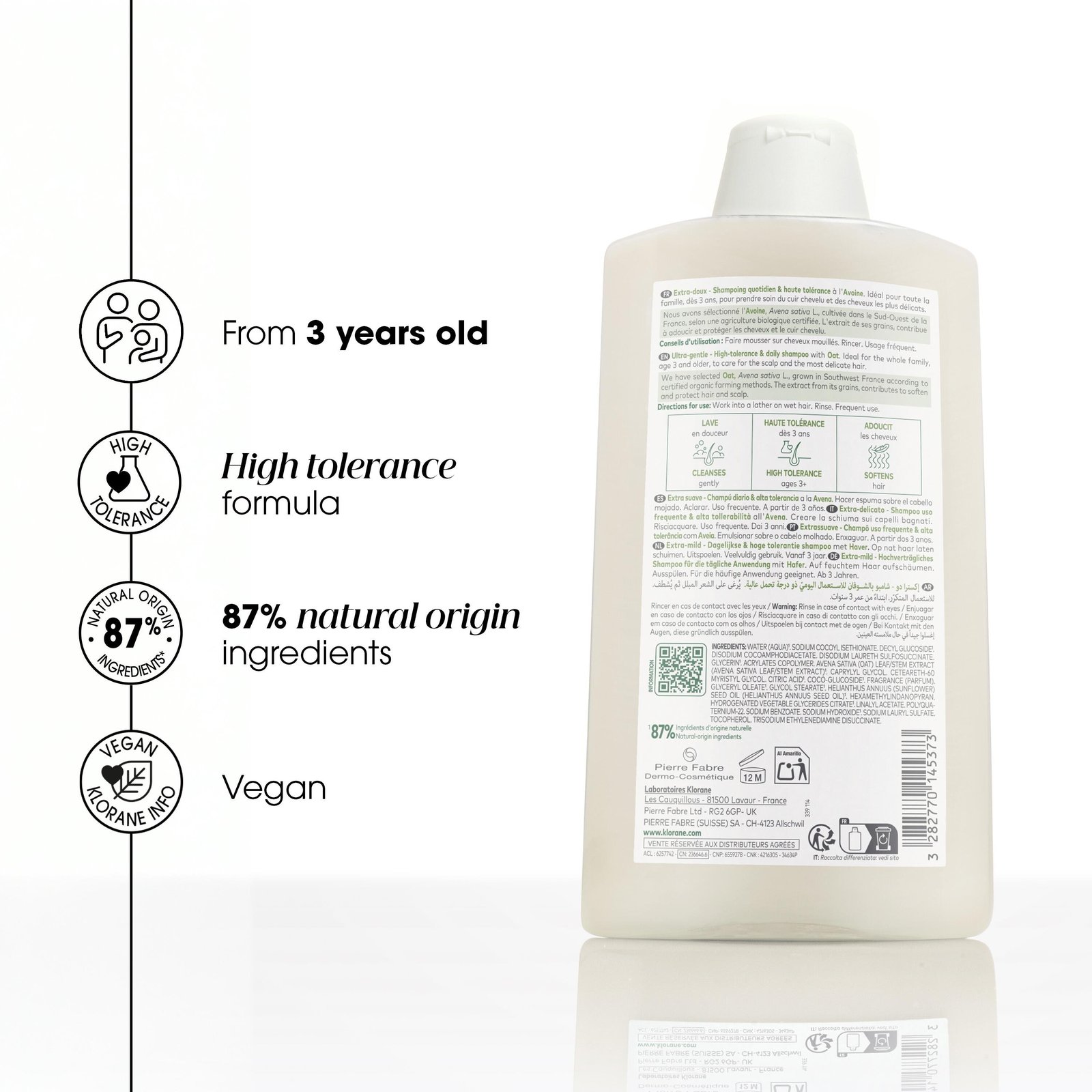 Klorane Ultra-Gentle Shampoo with Oat Milk 400ml