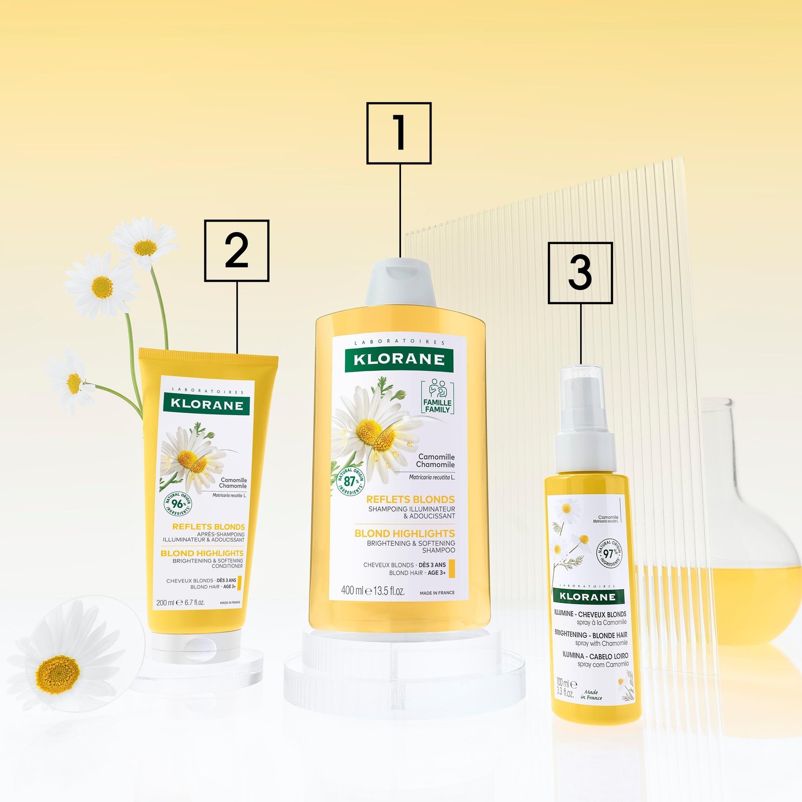 Klorane Blonde Highlights Shampoo with Chamomile 400ml (13.5floz)