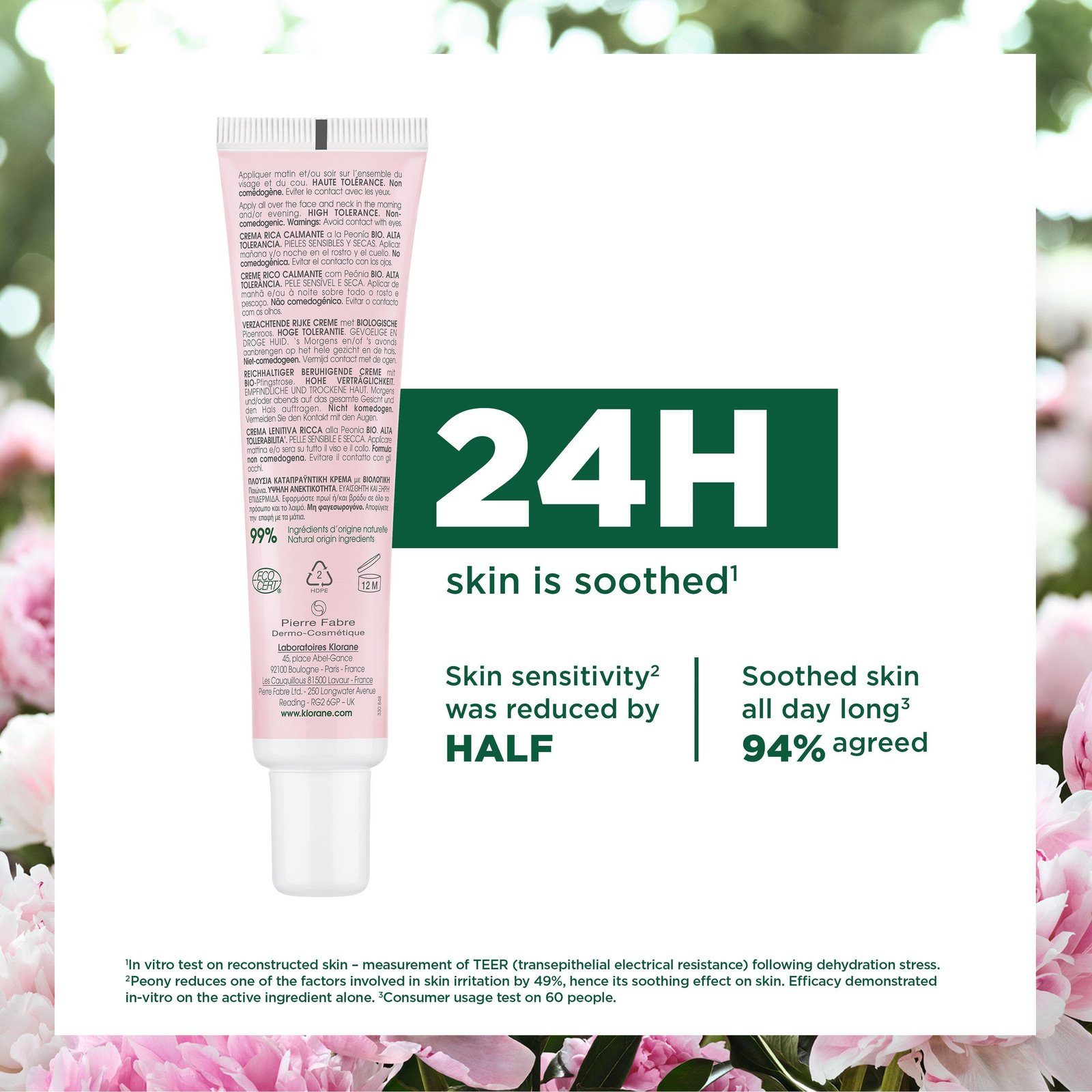 Klorane Soothing Rich Cream with Peony 40ml