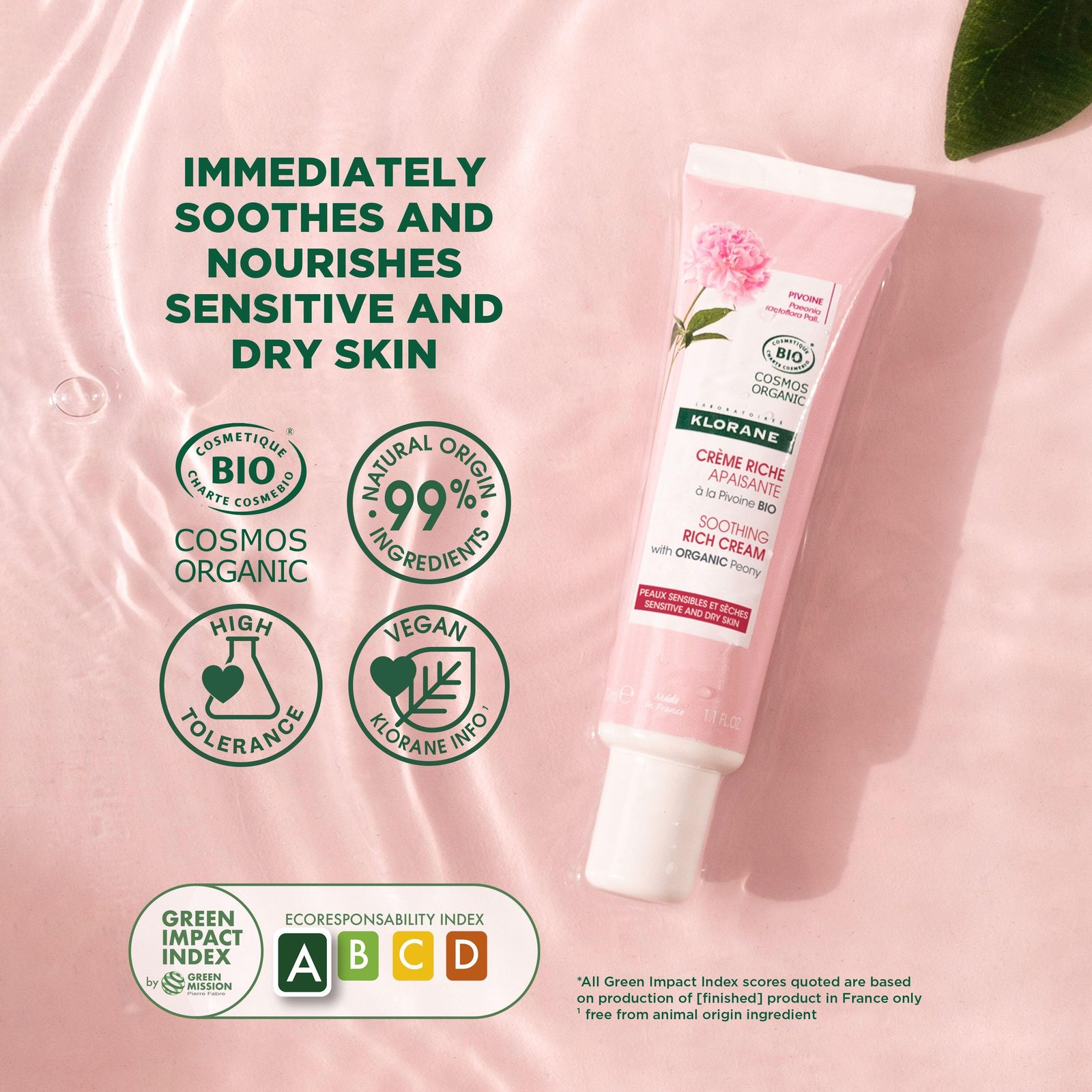 Klorane Soothing Rich Cream with Peony 40ml