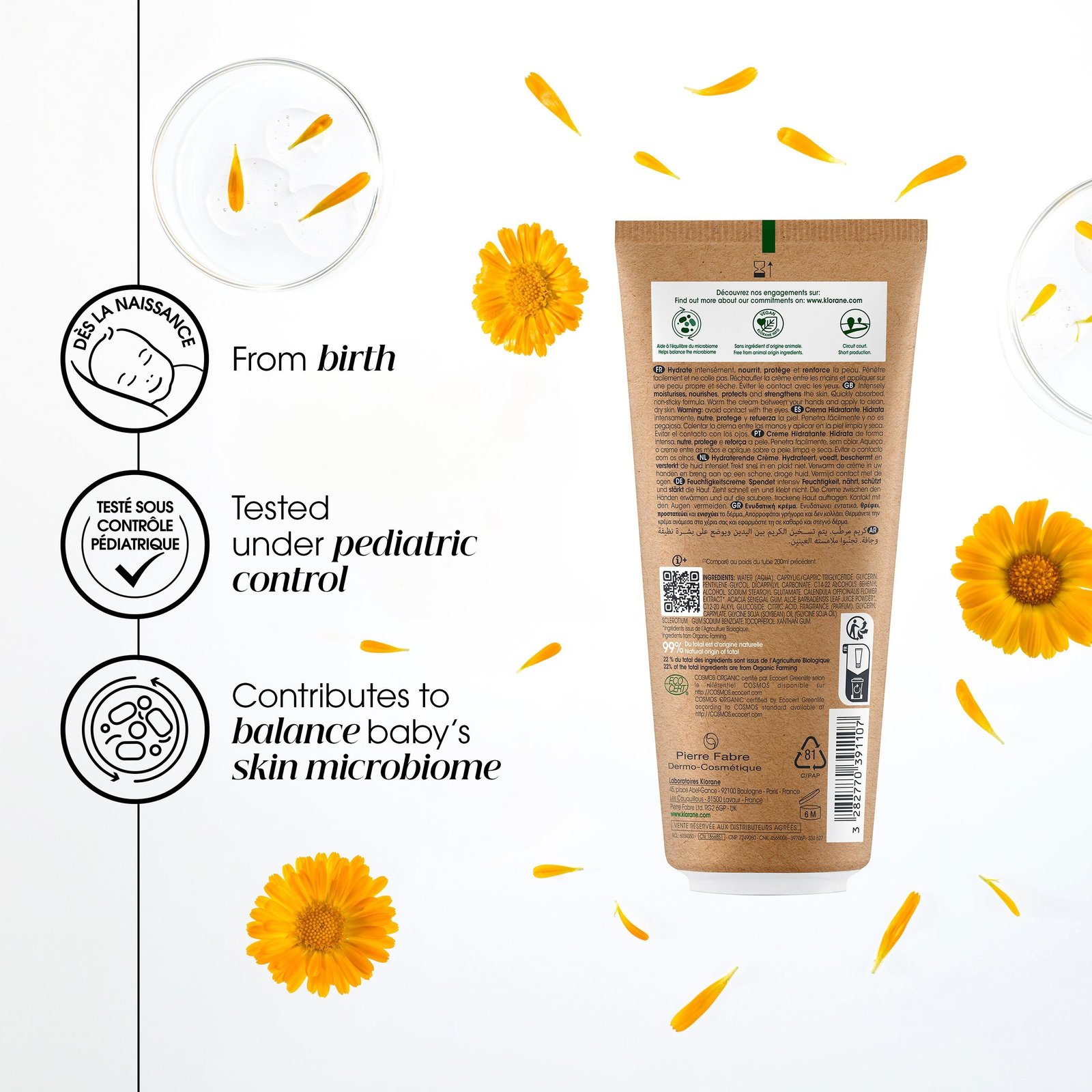 Klorane Baby Moisturizing Cream Eco-Tube 200ml