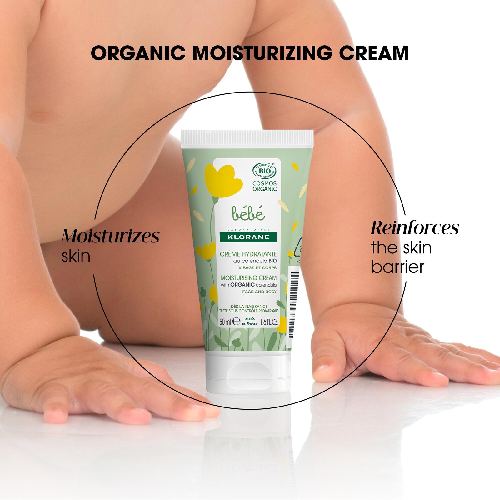 Klorane Baby Moisturizing Cream with Organic Calendula 50ml