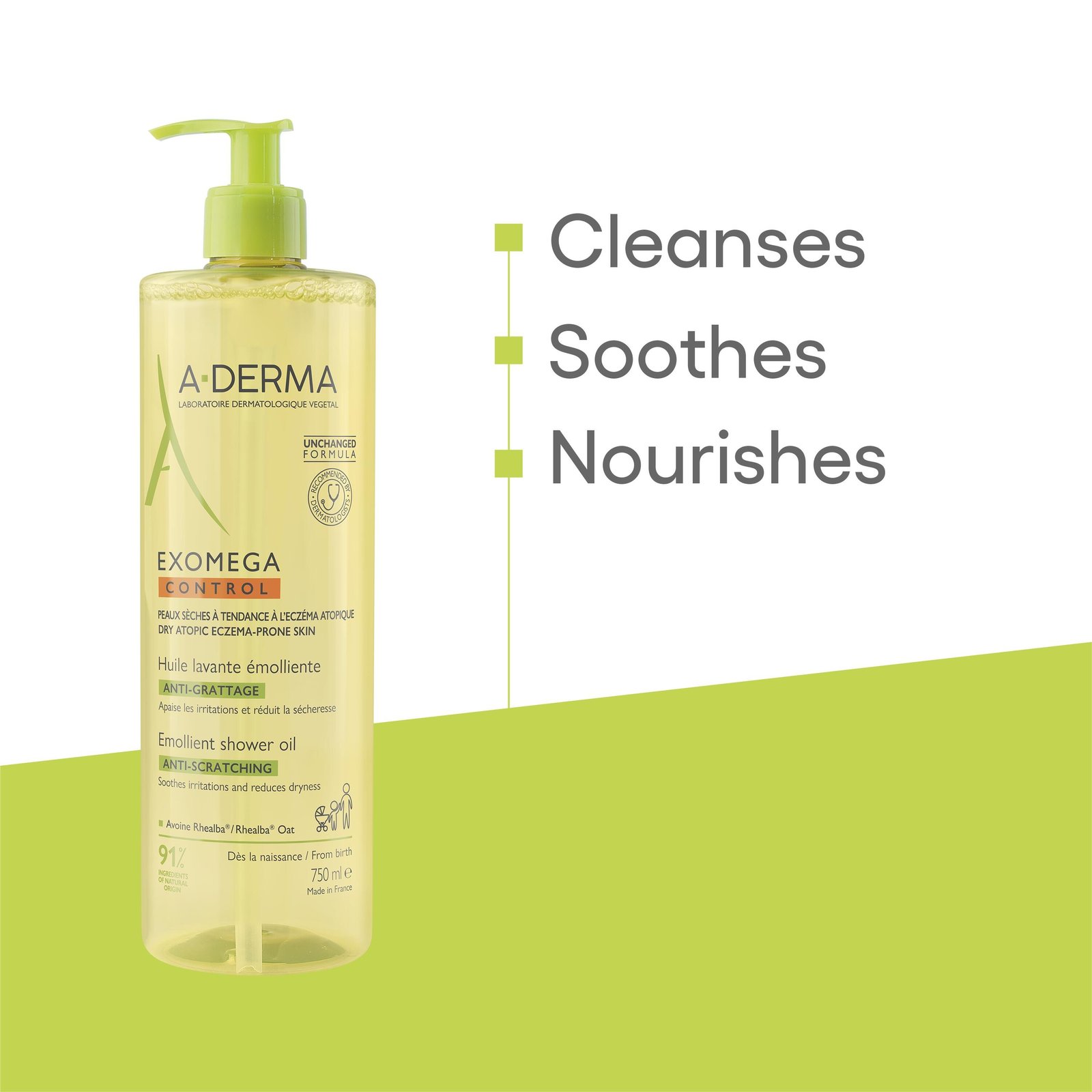 A-Derma Exomega Control Emollient Shower Oil Atopic Skin 750ml