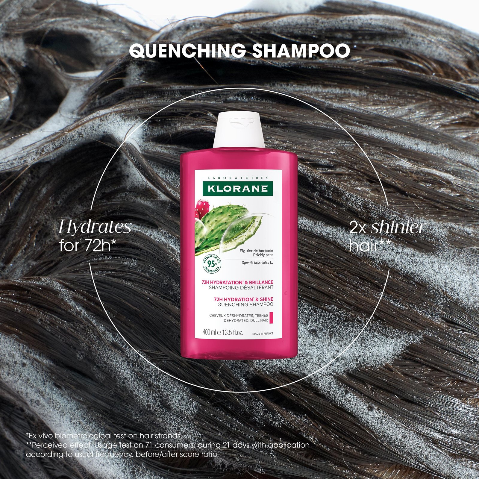 Klorane 72h Hydration & Shine Quenching Shampoo Prickly Pear 400ml