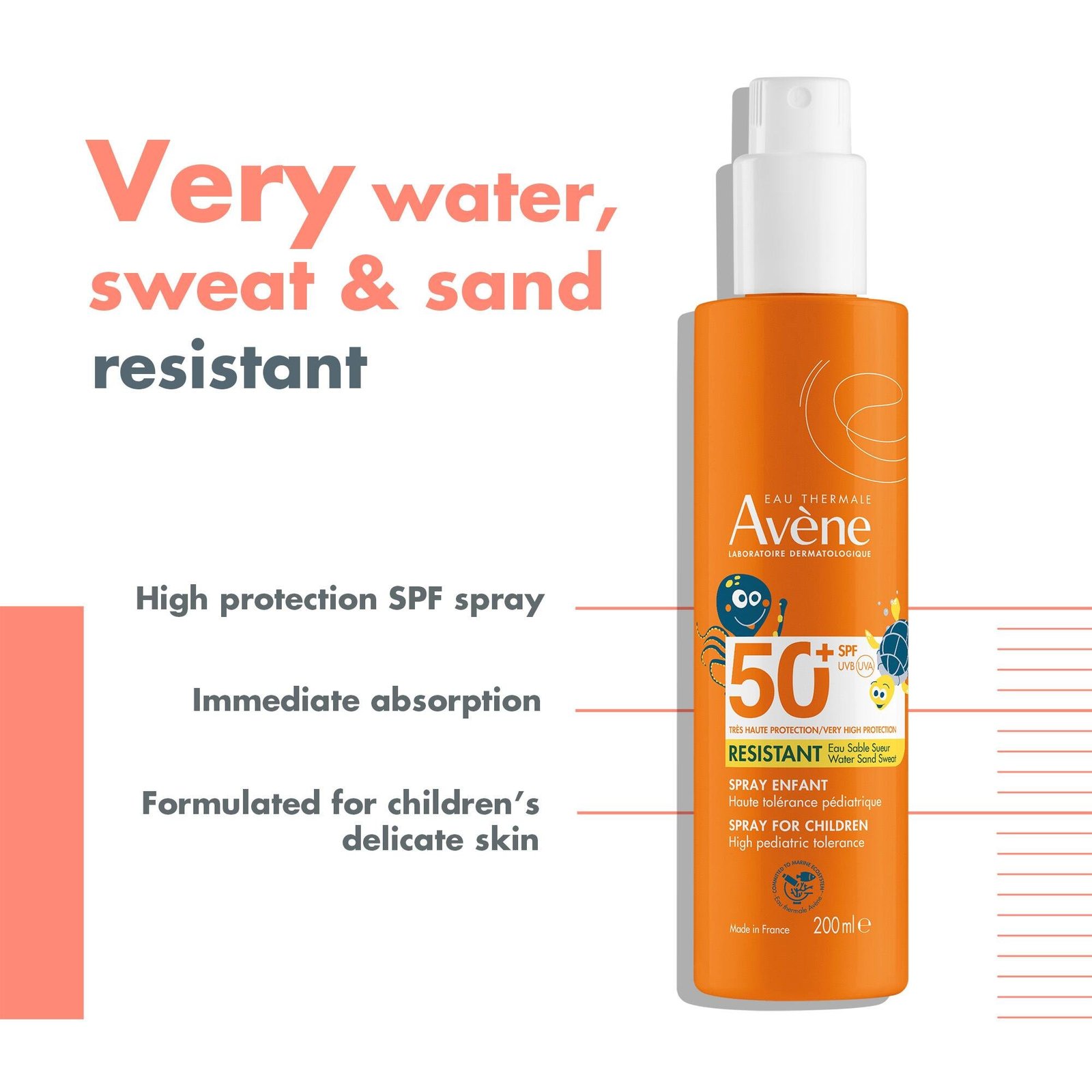 Avène Sun Very High Protection Resistant Spray for Children SPF50+ 200ml