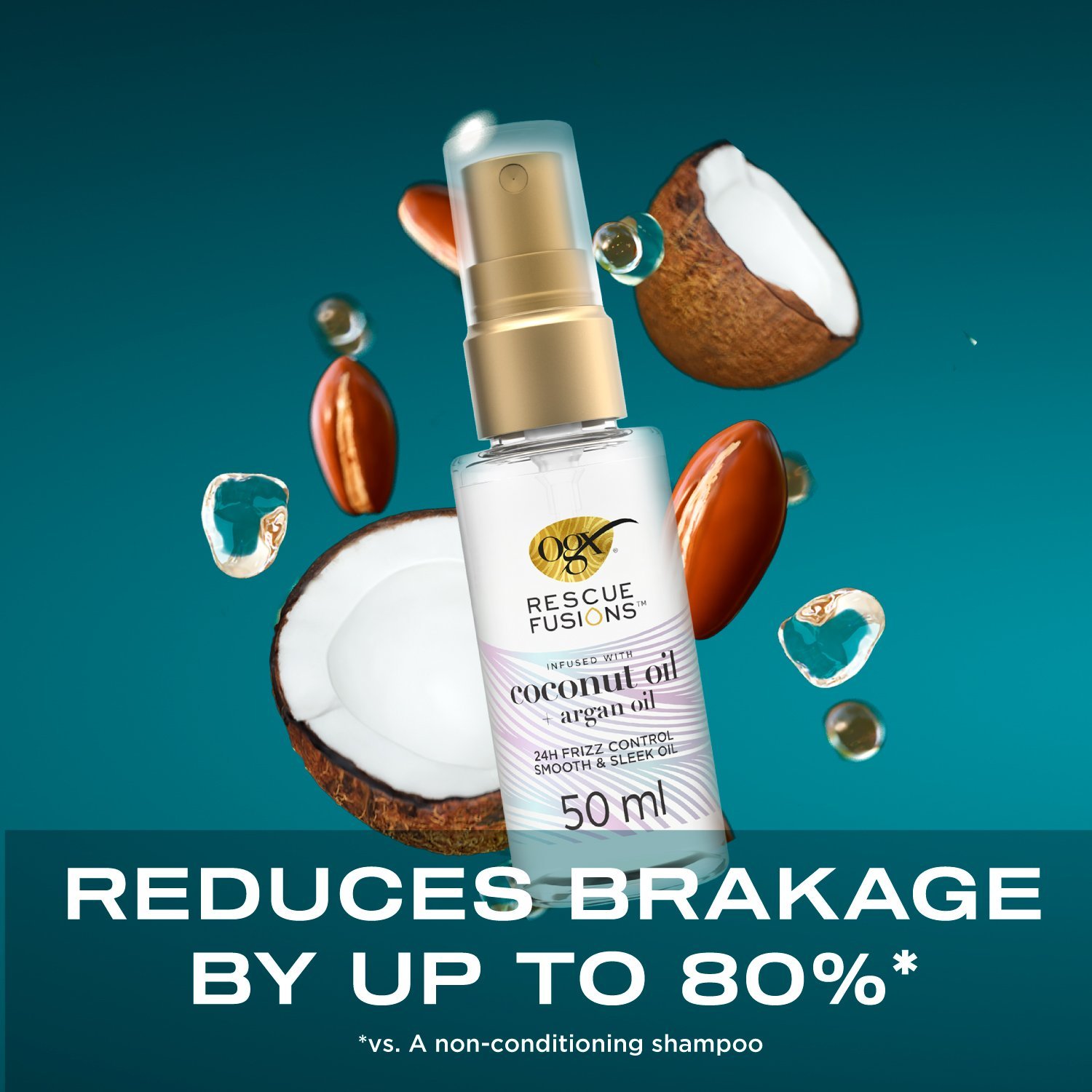 OGX Rescue Fusions 24h Frizz Control Smooth & Sleek Oil 50ml
