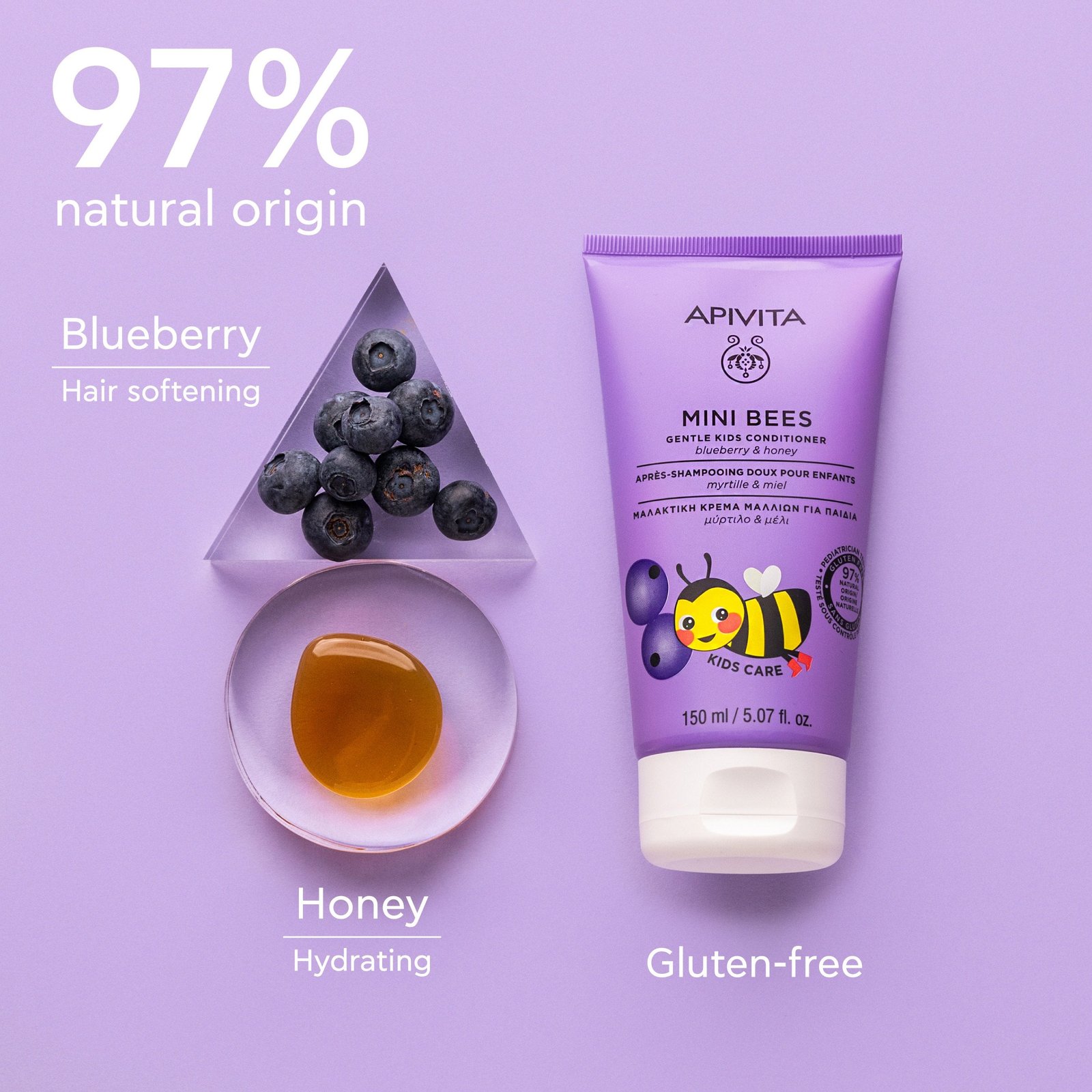 APIVITA Mini Bees Gentle Kids Conditioner Blueberry & Honey 150ml