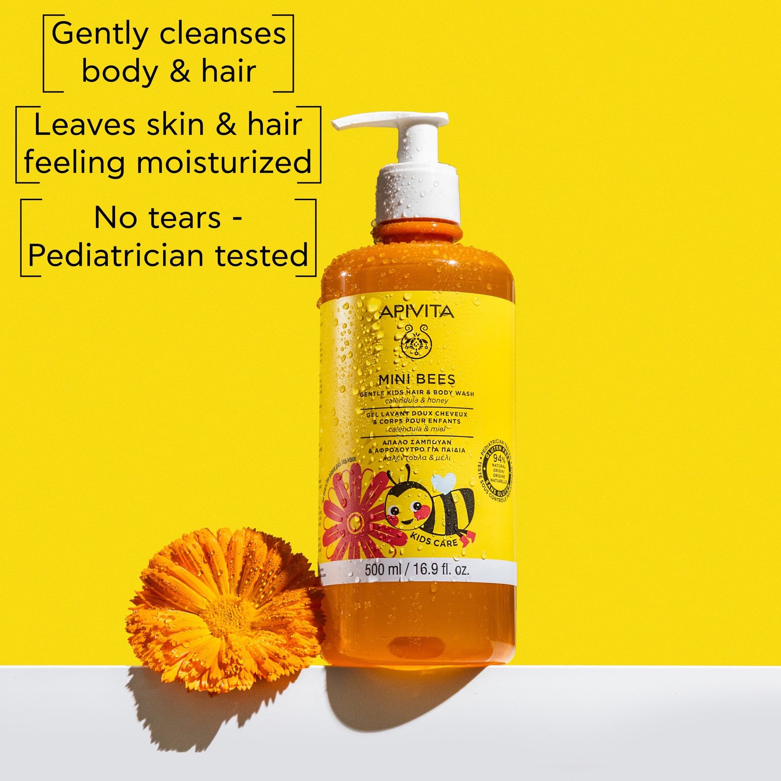 APIVITA Mini Bees Gentle Kids Hair & Body Wash Calendula & Honey 500ml
