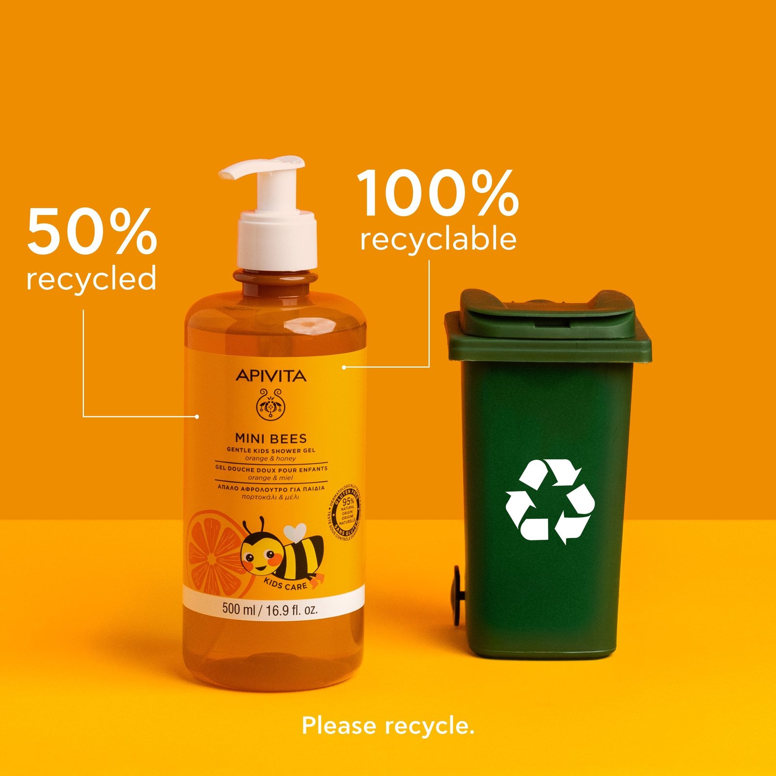 APIVITA Mini Bees Gentle Kids Shower Gel 500ml