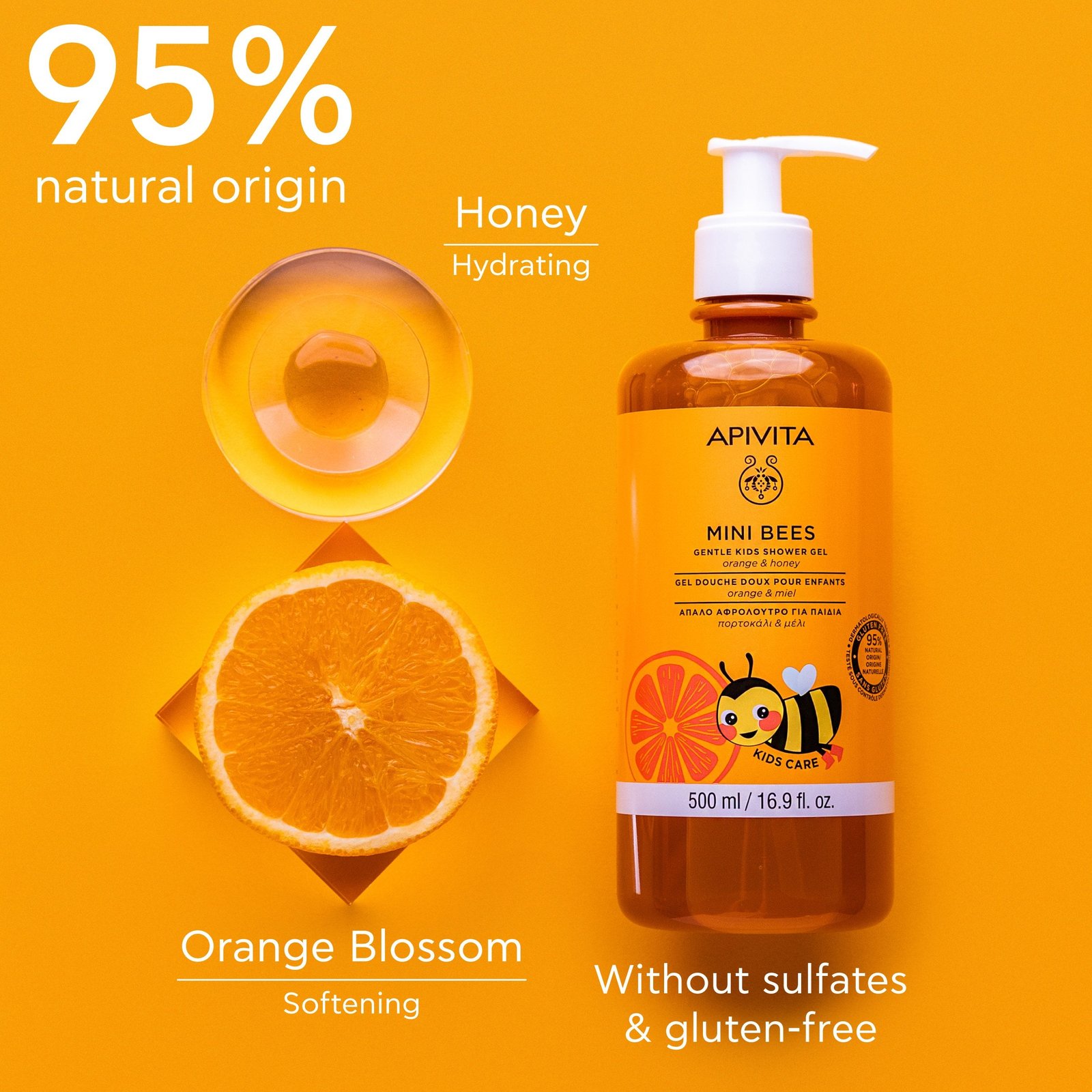 APIVITA Mini Bees Gentle Kids Shower Gel 500ml