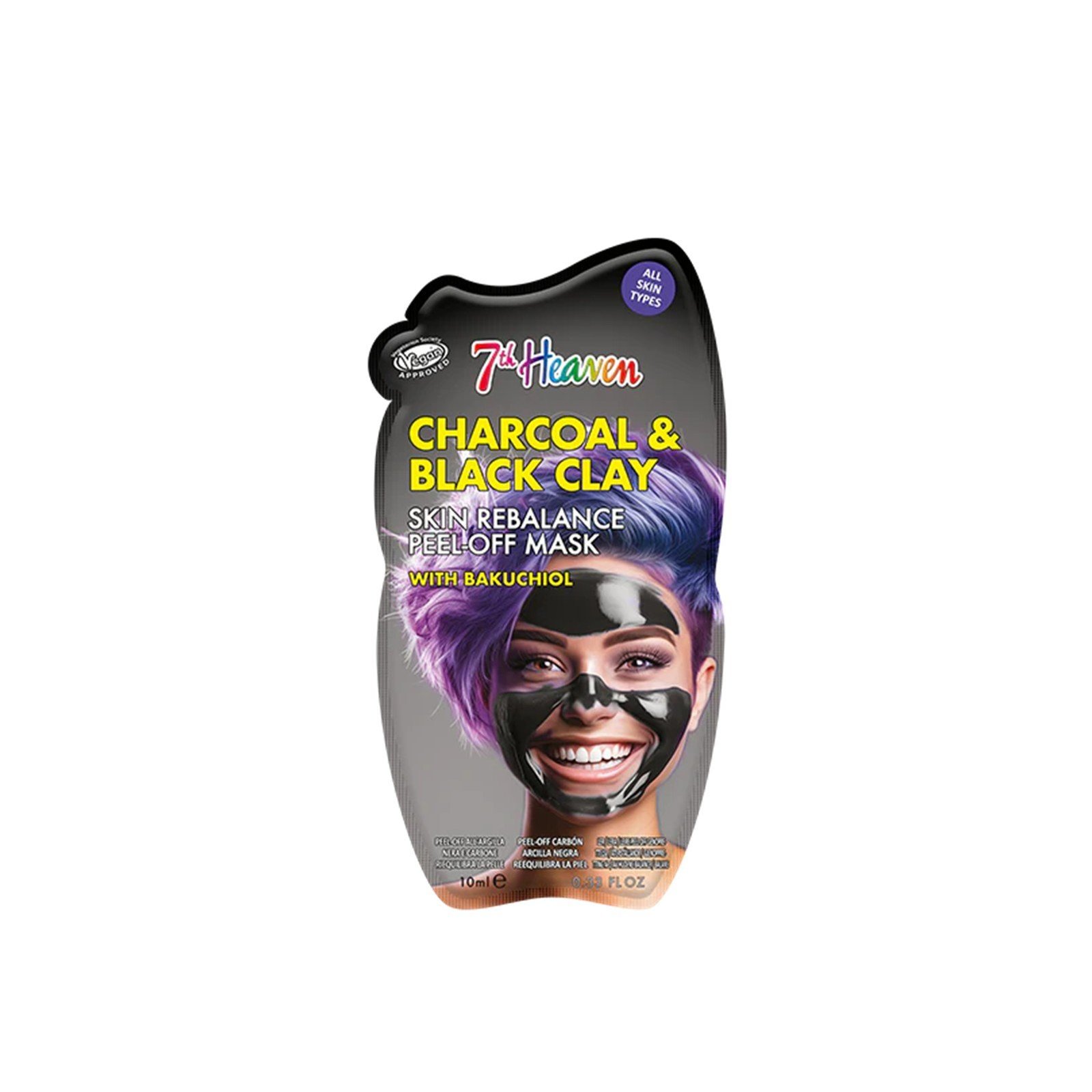 7th Heaven Charcoal & Black Clay Skin Rebalance Peel-Off Mask with Bakuchiol 10ml Qatar