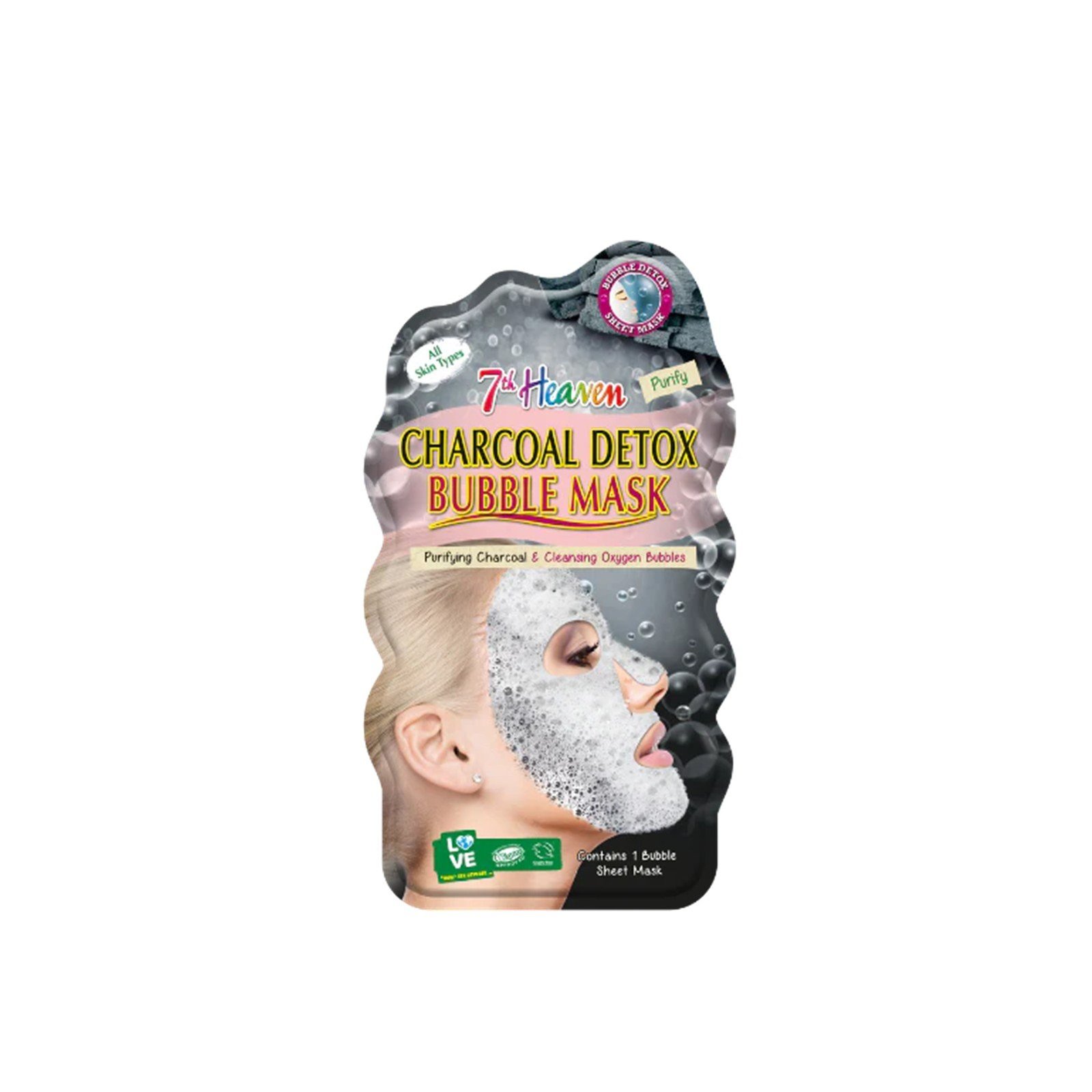 7th Heaven Charcoal Detox Bubble Face Mask x1