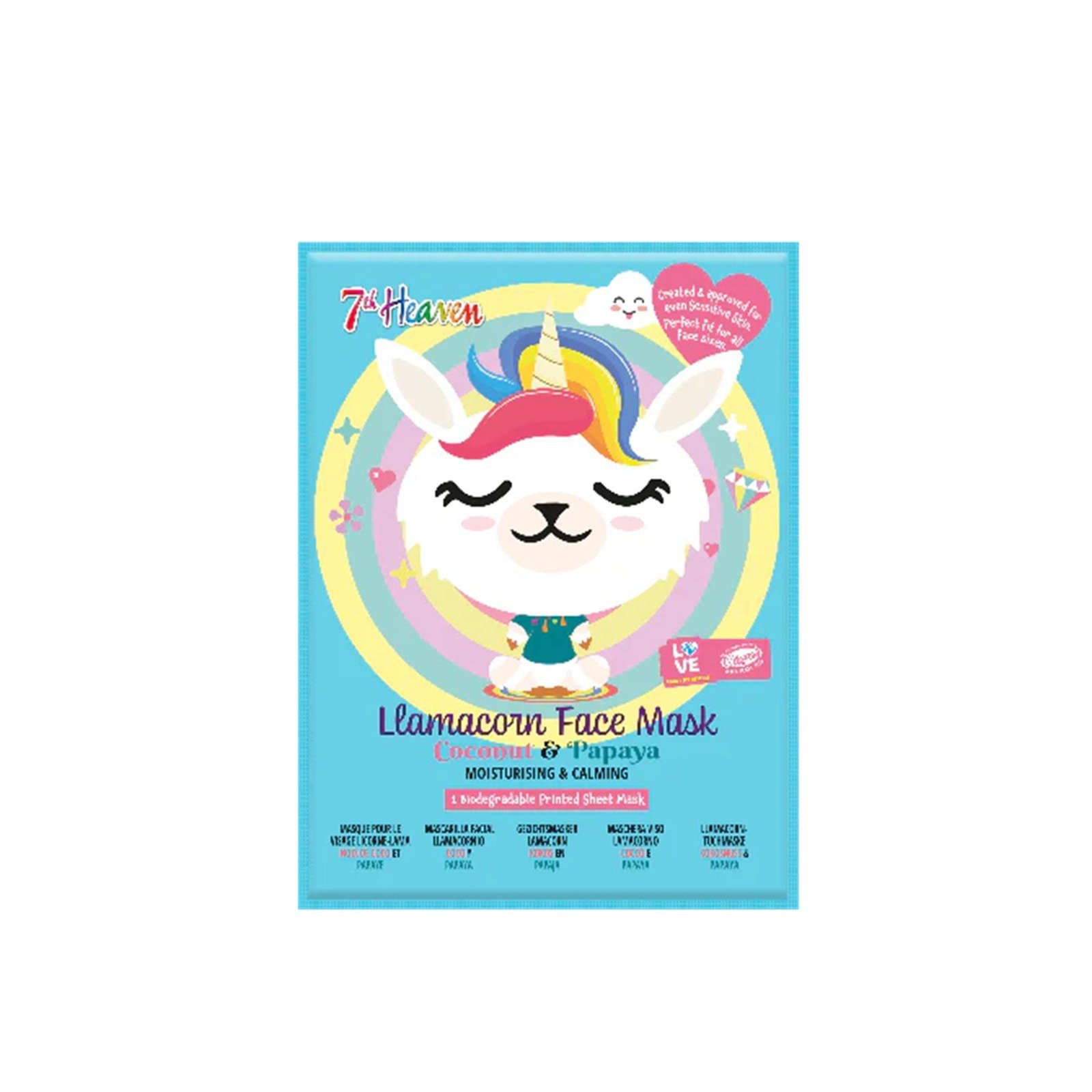 7th Heaven Llamacorn Face Mask Coconut & Papaya x1 Qatar