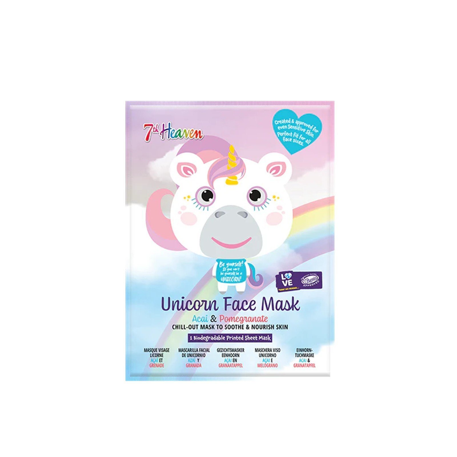 7th Heaven Unicorn Face Mask Açai & Pomegranate x1