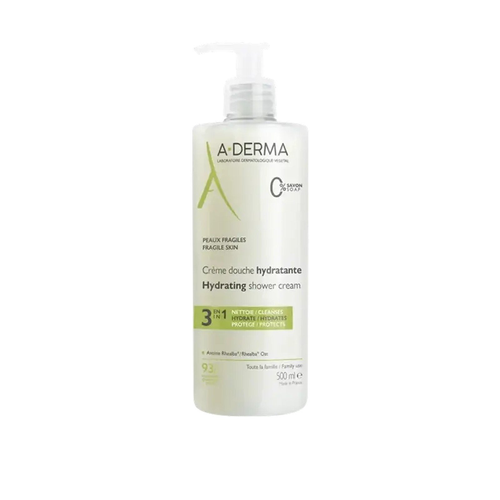 A-Derma 3-in-1 Hydrating Shower Cream 500ml