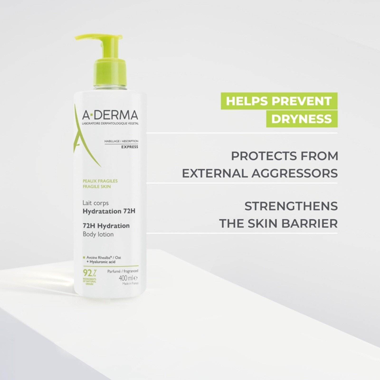 A-Derma 72h Hydration Body Lotion 400ml