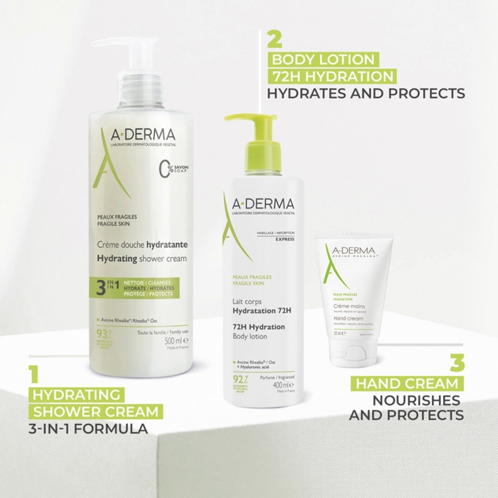 A-Derma 72h Hydration Body Lotion 400ml