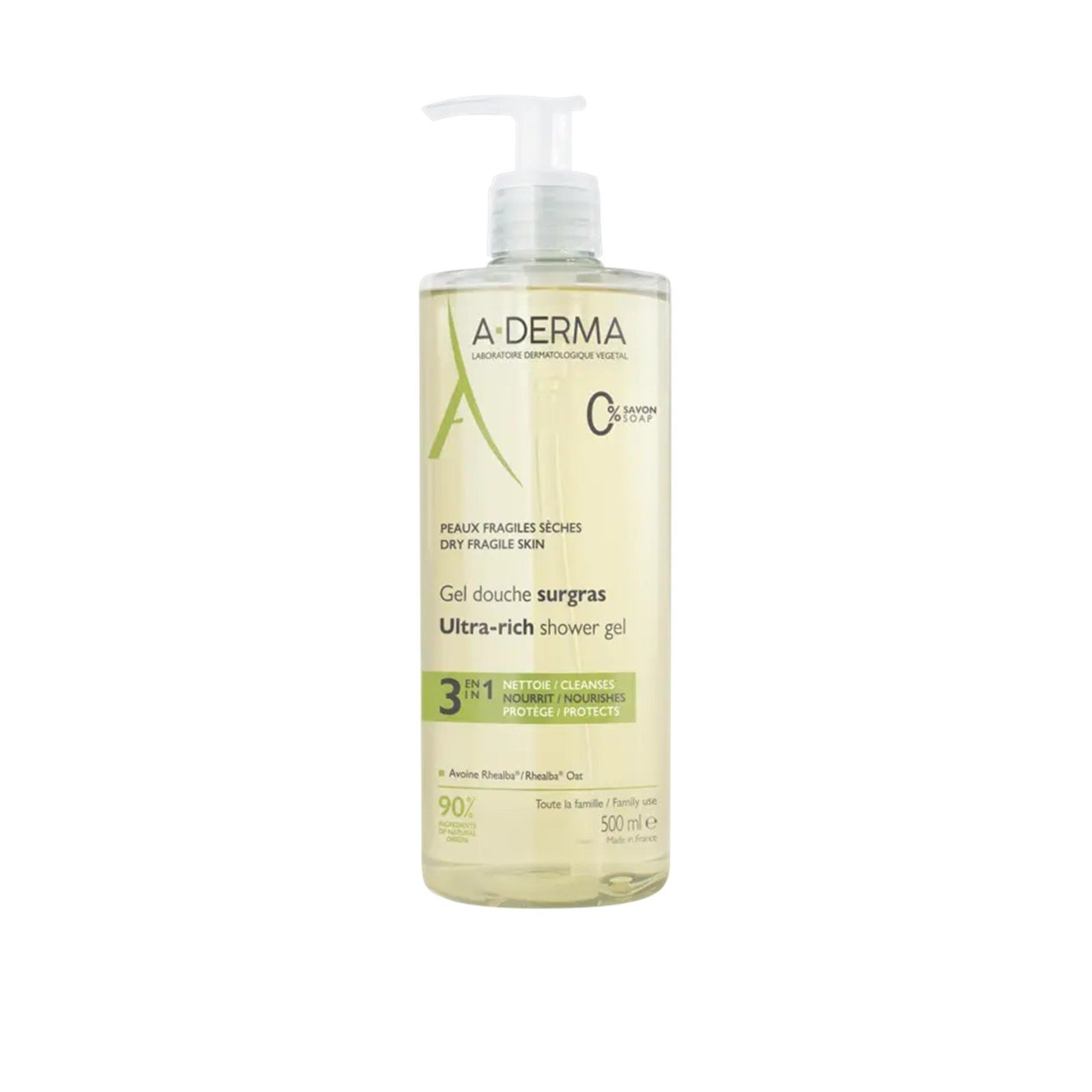A-Derma 3-in-1 Ultra-Rich Shower Gel 500ml