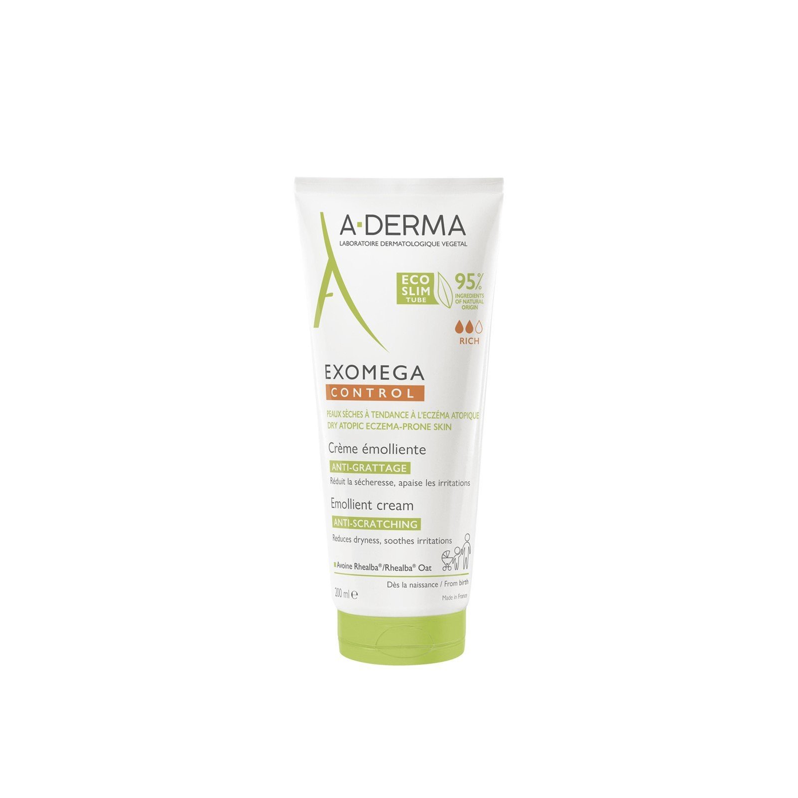 A-Derma Exomega Control Emollient Cream 200ml (6.76fl oz)