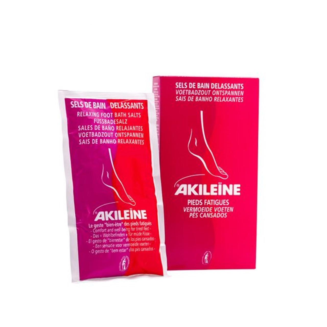 Akileine Relaxing Bath Salts Sachets For Fatigue Feet 2x150g