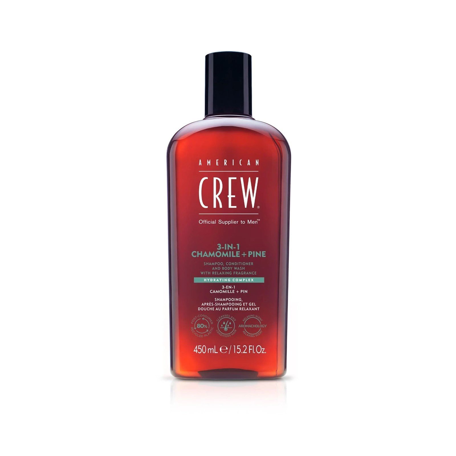 American Crew 3-In-1 Chamomile + Pine Shampoo, Conditioner and Body Wash
