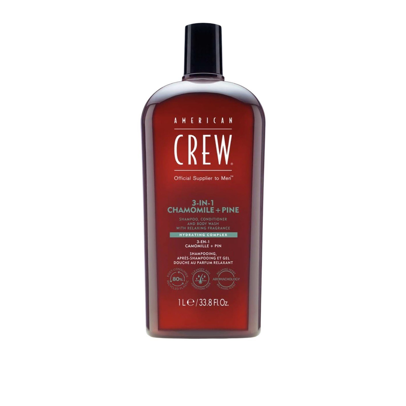 American Crew 3-In-1 Chamomile + Pine Shampoo, Conditioner and Body Wash