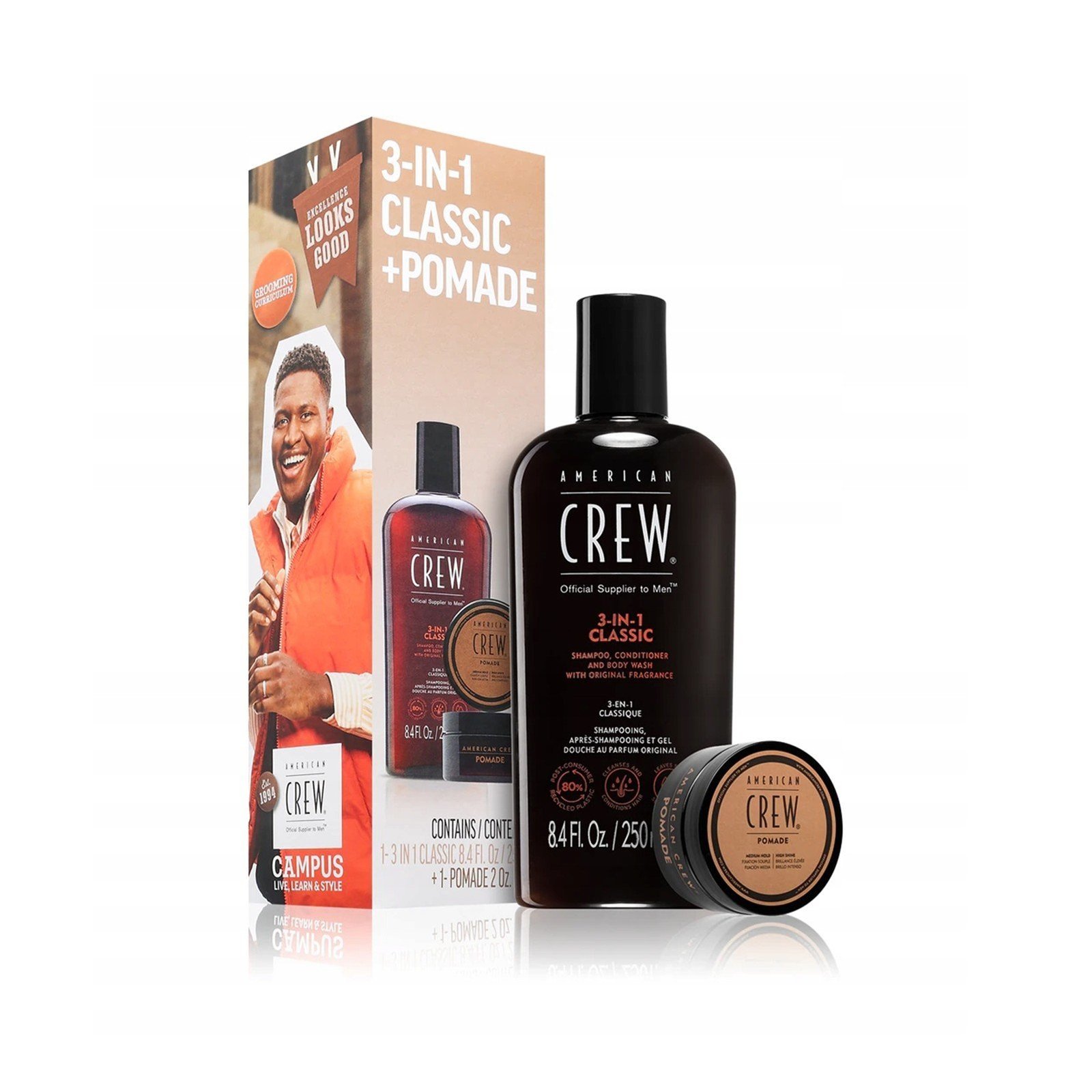 American Crew 3-In-1 Classic + Pomade Duo Set