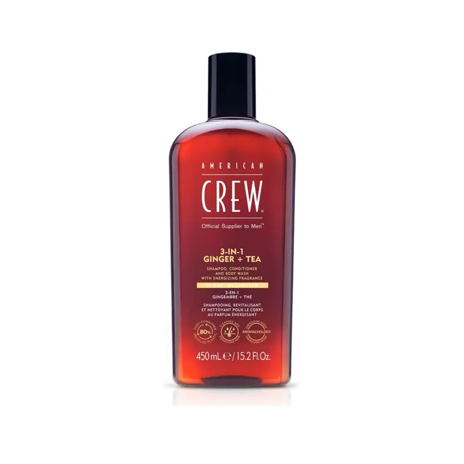 American Crew 3-In-1 Ginger + Tea Shampoo, Conditioner and Body Wash