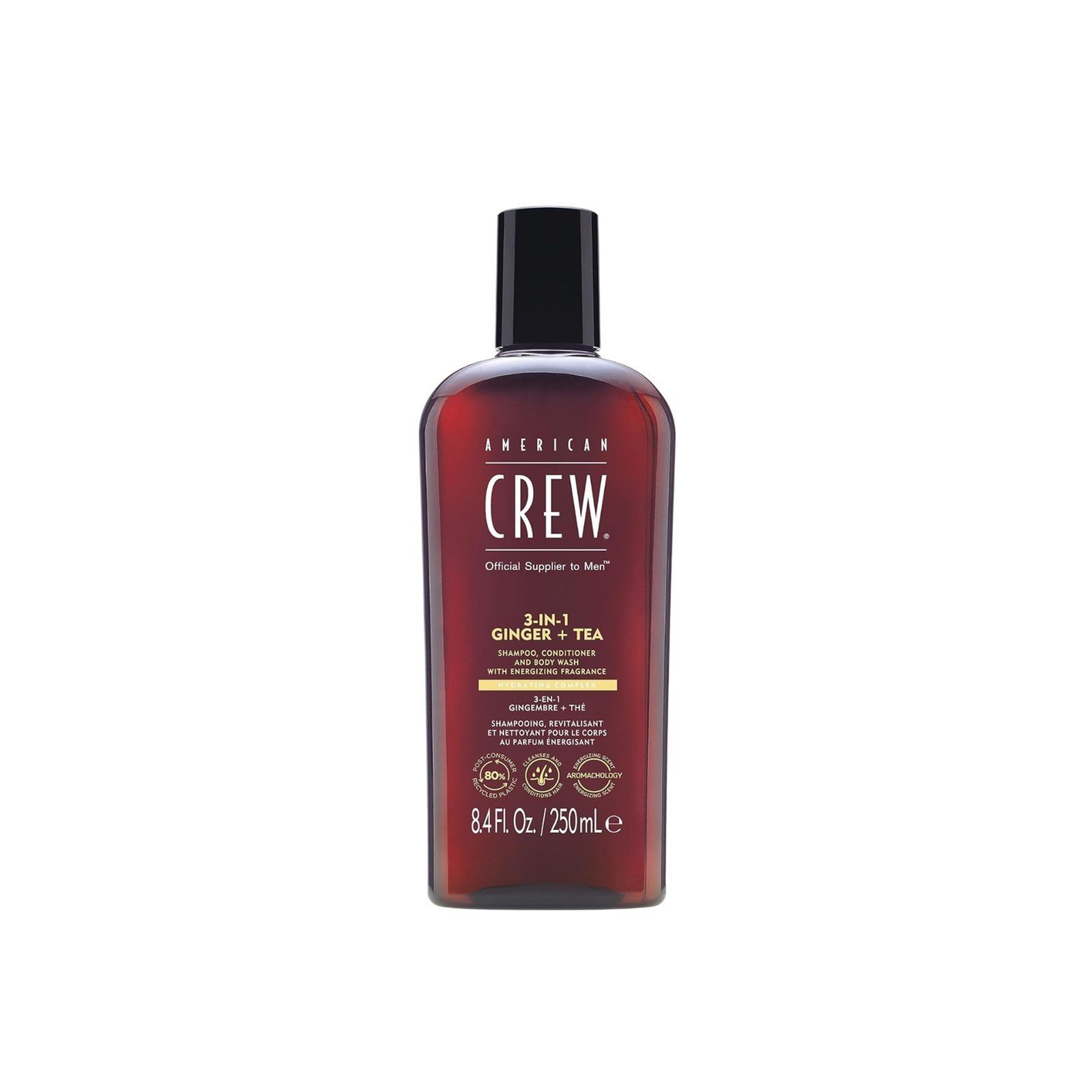 American Crew 3-In-1 Ginger + Tea Shampoo, Conditioner and Body Wash 250ml