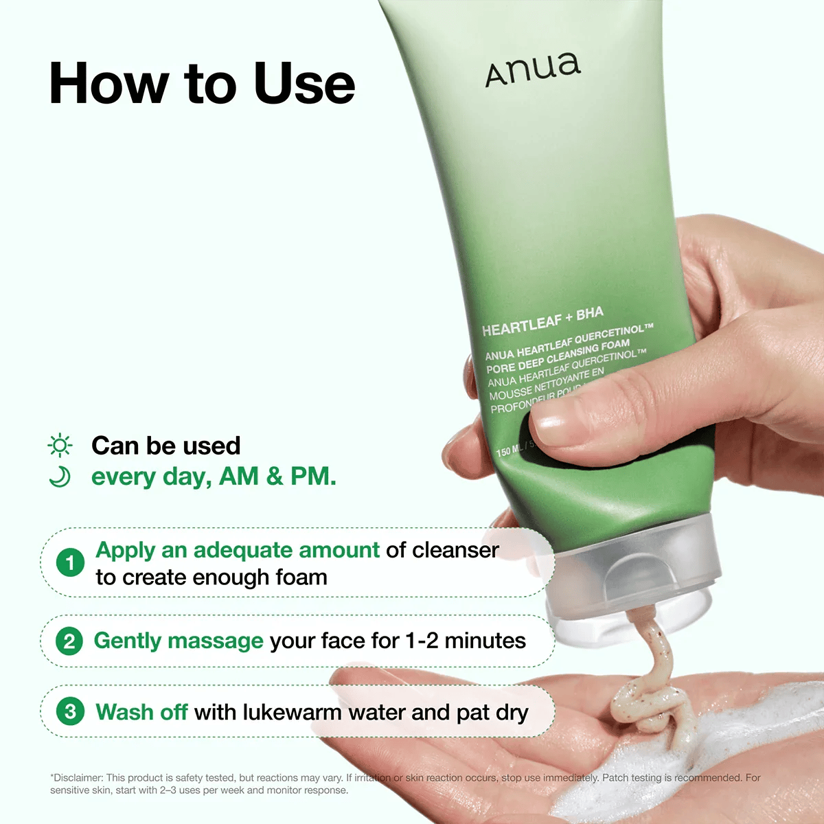 Anua Heartleaf Quercetinol Pore Deep Cleansing Foam 150ml (5.07floz)