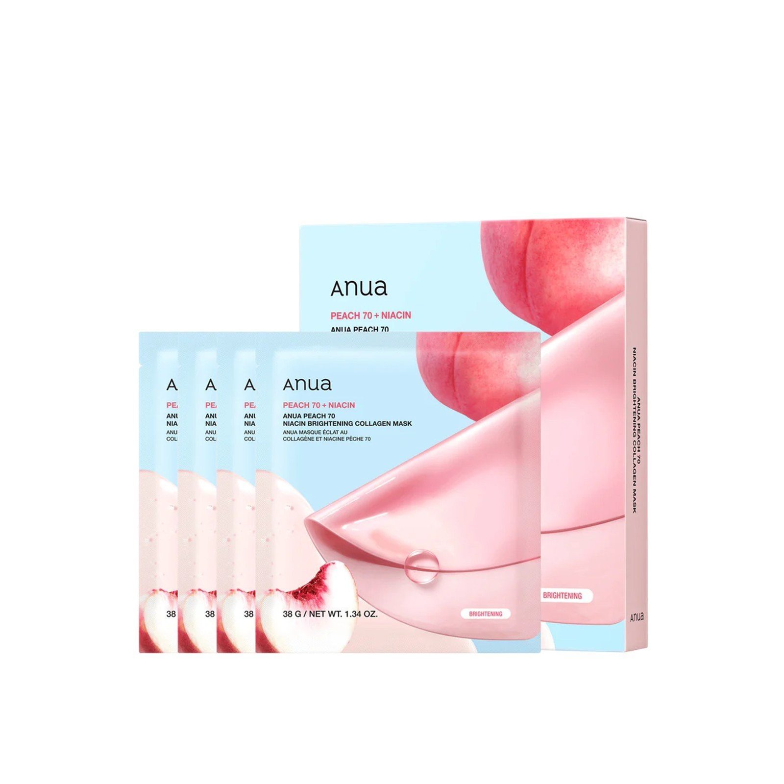 Anua Peach 70 Niacin Brightening Collagen Mask x4