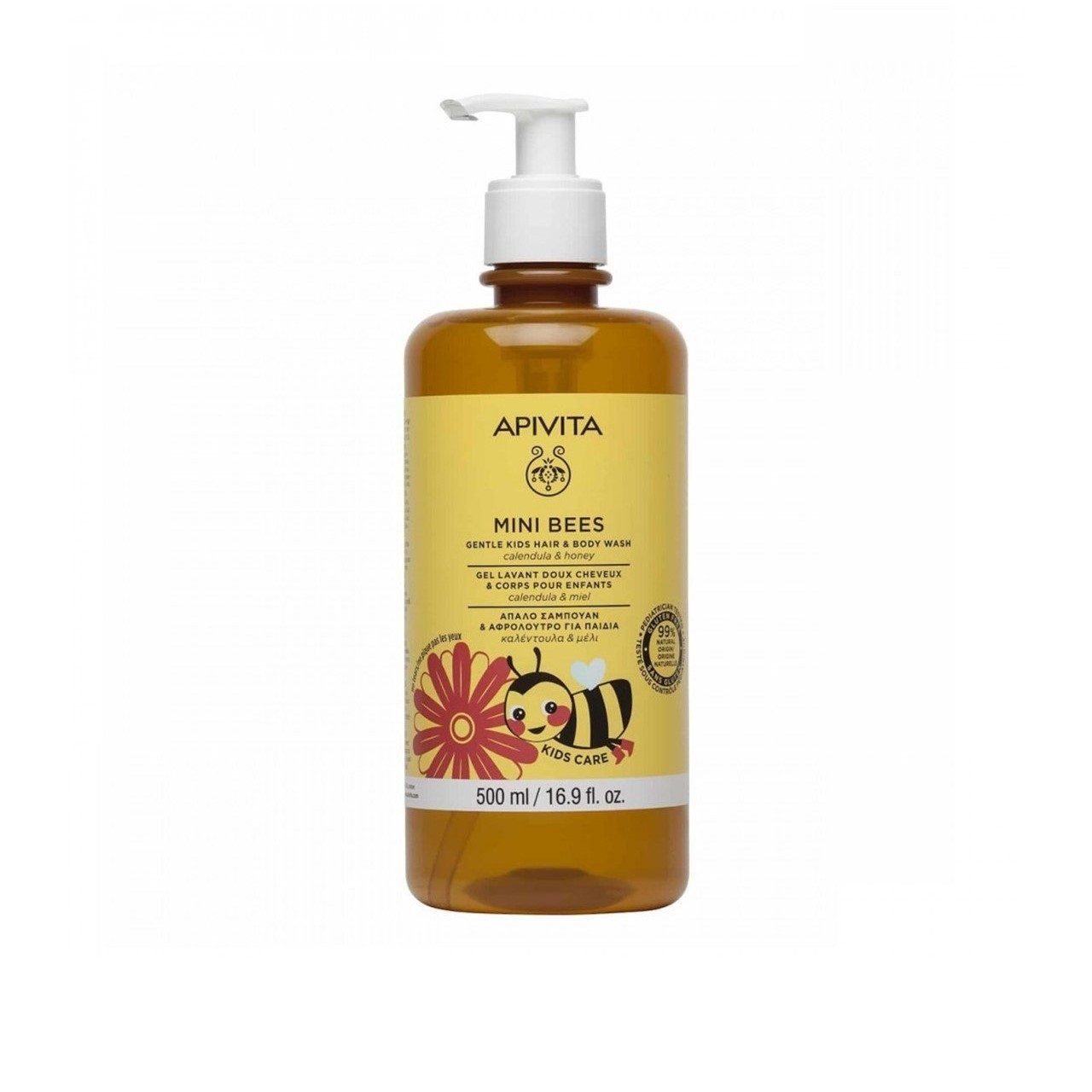 APIVITA Mini Bees Gentle Kids Hair & Body Wash Calendula & Honey 500ml