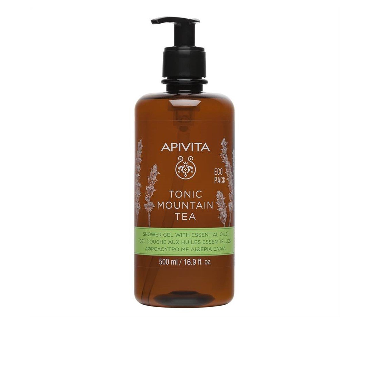 APIVITA Tonic Mountain Tea Shower Gel Essential Oils 500ml